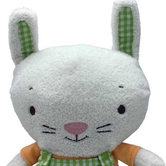 Somebunnys 1st Easter Plush Bunny Hallmark White Green Checkered Outfit 9” - Picture 2 of 7